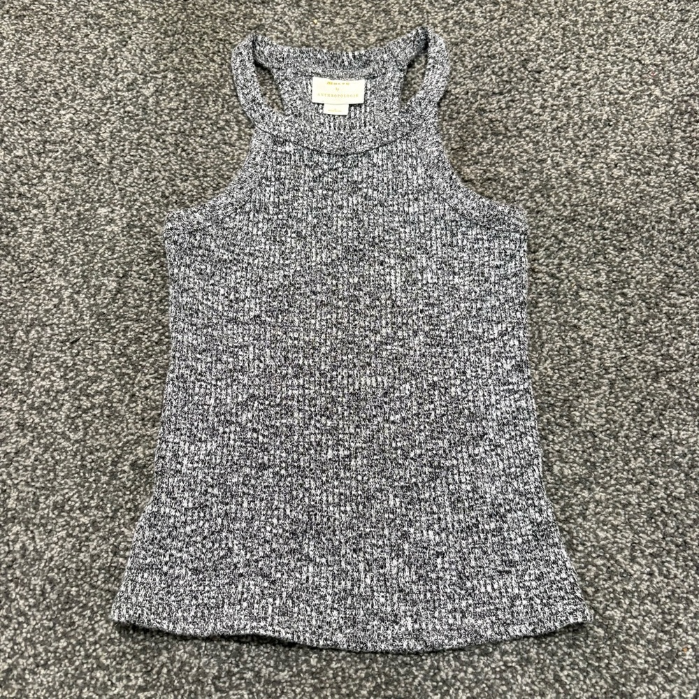 Anthropologie Black and White Knit Tank Top